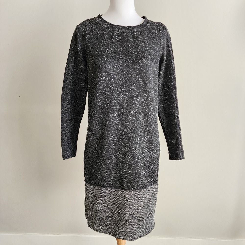Sandwich Sweatshirt Dress Womens XS Colorblock Comfort Jersey Winter Long Sleeve